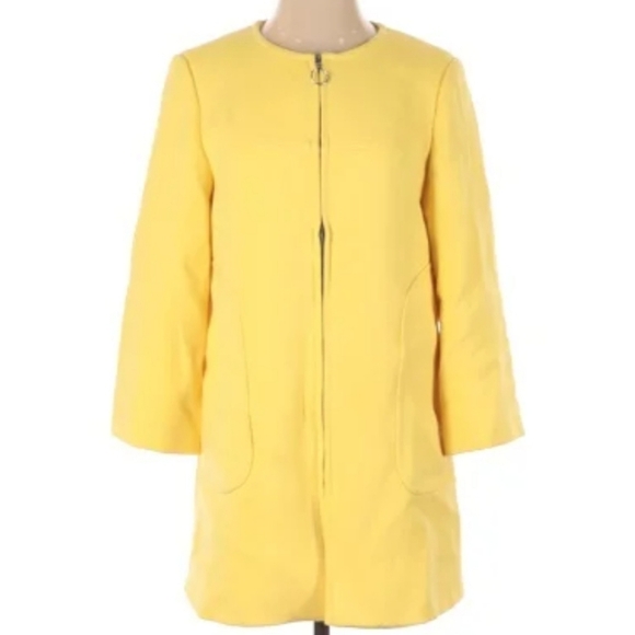 NWT Zara front zip yellow jacket S